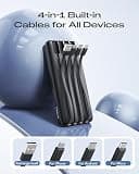 Orfeika 20,000mAh 20W PD Power Bank with 4 Built-In Cables and 6 Outputs