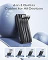 Orfeika 20,000mAh 20W PD Power Bank with 4 Built-In Cables and 6 Outputs