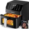 Beelicious 5.8-Quart Large Air Fryer, 12-in-1 Digital Touchscreen with Viewing Window
