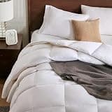 APSMILE Queen High Fill-Power Organic Cotton Down Comforter, Medium Warmth