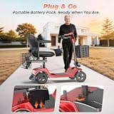 VORULER 4-Wheel Foldable Mobility Scooter with 360-Degree Rotating Seat