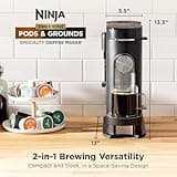 Ninja Single Serve Coffee Maker for Pods & Grounds with Built-in Frother (PB051)