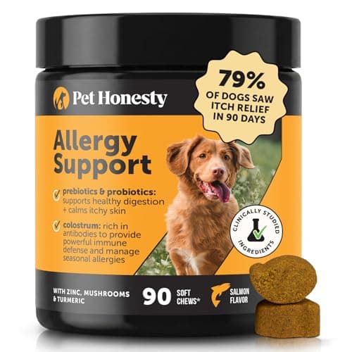 Premium Dog Allergy Relief Immunity Chews with Salmon Oil & Probiotics, 90 Ct