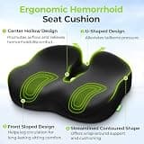 AUVON Ergonomic Thick Memory Foam Donut Seat Cushion for Tailbone Pain