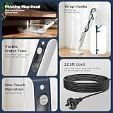 GOATCLEAN B0FS17DQKD 11-in-1 Detachable Handheld Steam Mop for Multi-Surface Cleaning