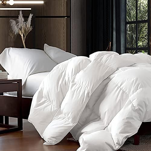 Luxurious King Size Baffle Box Goose Down & Waterfowl Feather Comforter, 58oz