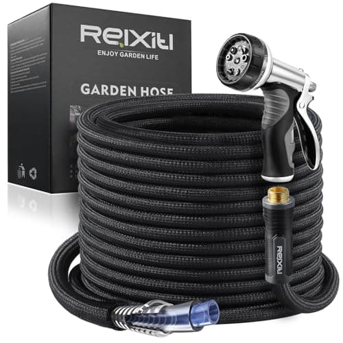 Relxitl 100ft Triple-Layer Non-Expanding Garden Hose with Wear-Resistant Jacket