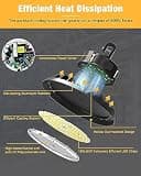 JC-LGL 240W UFO LED High Bay Light, 36,000lm 0-10V Dimmable Fixtures, 6-Pack