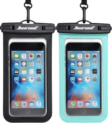Hiearcool Waterproof Phone Pouch with Lanyards, 8.9-Inch Capacity, 2-Pack