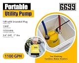 6699 1/6HP Submersible Tankless Water Heater Flushing Kit with Hoses and Bucket