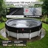 QH.HOME 24-Foot Heavy-Duty Winter Solid Pool Cover with Ratchet System