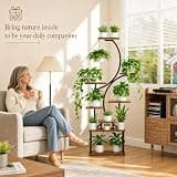 62-Inch 8-Tier S-Shaped Indoor Plant Stand with Full-Spectrum Grow Lights