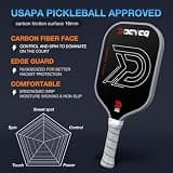 DGYGQ Raw Carbon Fiber Pickleball Paddle with Extended Handle, 16mm Core