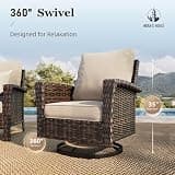 HERA’S HOUSE 6-Piece High Back Wicker Patio Set with Large Fire Pit