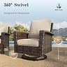 HERA’S HOUSE 6-Piece High Back Wicker Patio Set with Large Fire Pit