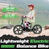 Olala Kids Electric Dirt Bike with 16-Inch Knobby Tires and Disc Brakes