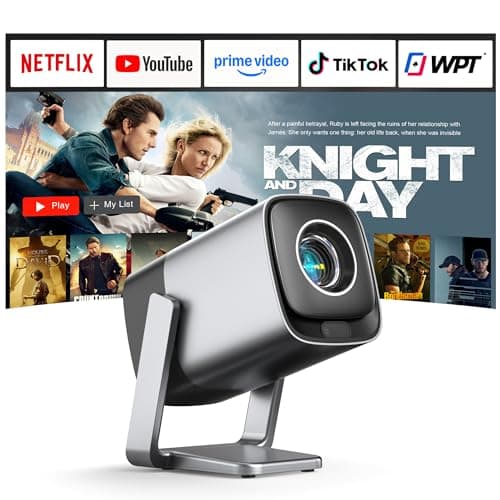 XuanPad Silver Smart Mini Projector, TOF Real-Time Auto Focus, Netflix App