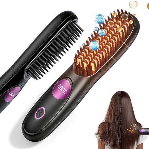 UILSPNG Go Brush Pro Upgraded MCH Ceramic Cordless Hair Straightener Brush