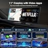LAMTTO 11-Inch Upgraded Wireless CarPlay Screen with Built-In Netflix and YouTube Apps