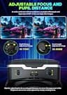 CoCerKet Premium Mobile VR Headset with Built-in 42mm Stereo Headphones