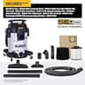 DEWALT STEALTHSONIC 10-Gallon Stainless Steel Wet/Dry Shop Vac, 5 Peak HP