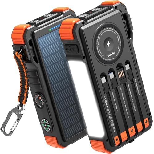 BLAVOR 20000mAh Solar Power Bank with Apple Watch Charger and Survival Tools