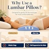 Fledano Ergonomic Memory Foam Lumbar Support Pillow with Cooling Cover