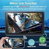 PASLDA 7-Inch HD Portable CarPlay Screen with Dual-Bluetooth Audio and Backup Camera
