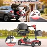 VORULER 4-Wheel Foldable Mobility Scooter with 360-Degree Rotating Seat