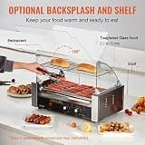 VEVOR 7-Roller Commercial Hot Dog Roller Machine, 18-Dog Capacity, 1050W