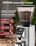 Tuni G1 Conical Burr Espresso Coffee Grinder with Detachable Portafilter Holder