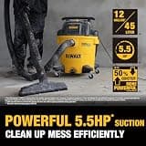 DEWALT STEALTHSONIC 12-Gallon Ultra Quiet Wet/Dry Shop Vac, 5.5 Peak HP