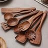 12-Piece Natural Teak Wood Kitchen Utensil Set with Matching Spoon Rest