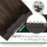 RUNATURE 20-Inch 100g Real Human Hair Wire Extensions with Lace Edge Weft