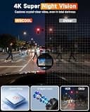 WECOOL 4K UHD 3-Channel Dash Camera with 470° Field of View and 64GB