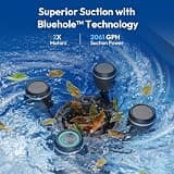 BUBLUE F10 Automatic Pool Skimmer Robot with Dual-Layer Filtration and Corner Boost