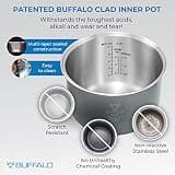 Buffalo Classic Rice Cooker with Buffalo Clad Stainless Steel Pot, 10-Cup