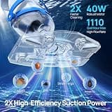 Consciot Handheld Rechargeable Pool Vacuum with Transparent Head and 500-Mesh Filter