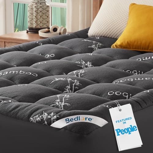 BEDLORE Pillow Top Mattress Topper, Breathable Bamboo Viscose, King Size