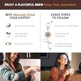 JavaPresse Manual Coffee Grinder with Stainless Steel Body and Ceramic Conical Burrs