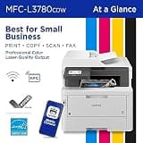 Brother MFC-L3780CDW Compact Color Laser All-in-One Printer with Touchscreen Display