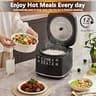 Portable 12-Cup Digital Mini Rice Cooker with Steaming Basket & Delay Timer