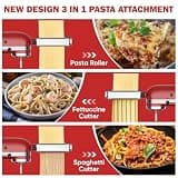 Gvode 3-in-1 All Metal Pasta Maker Attachment for KitchenAid Stand Mixers