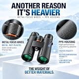 TRV 10x42 High Powered Binoculars with IPX7 Waterproofing and BAK4 Lenses