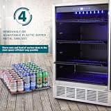 ORYMUSE 24-Inch Outdoor Beverage Cooler Seamless Stainless Door 180 Cans