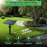 Varmtalys Adjustable Beam Focus Solar Uplights for Trees, Warm & Daylight (2-Pack)