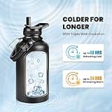 RAYMYLO 64 oz Triple Wall Vacuum Insulated Half Gallon Jug with Paracord