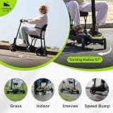 SCOOTNGO Lite 4-Wheel Folding Travel Trolley Mobility Scooter, 15-Mile Range