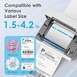 KNAON Bluetooth Thermal Shipping Label Printer with Built-in USB Flash Drive