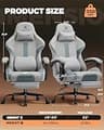 GTPLAYER Ergonomic Fabric PC Gaming Chair with Pocket Springs & Retractable Footrest